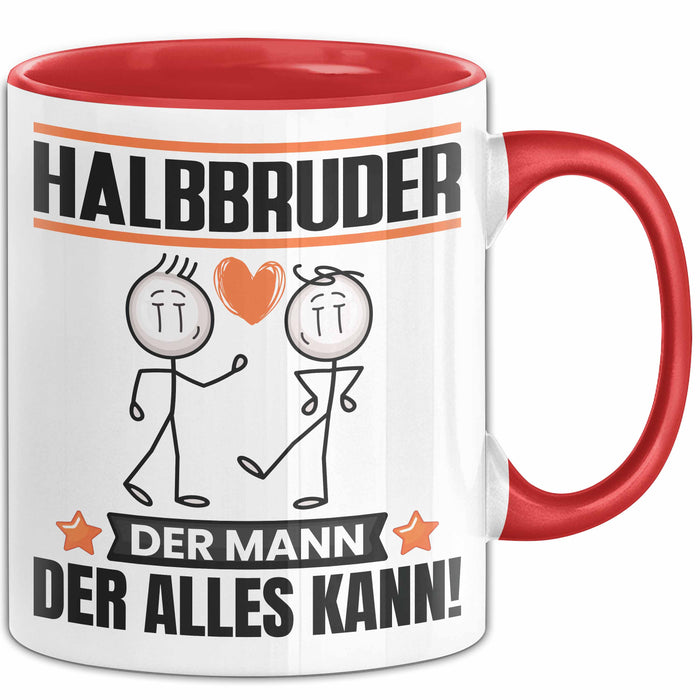 Halbbruder Tasse Geschenk für Halbbruder Der Mann Der Alles Kann Geschenkidee zum Geburtstag Rot Trendation