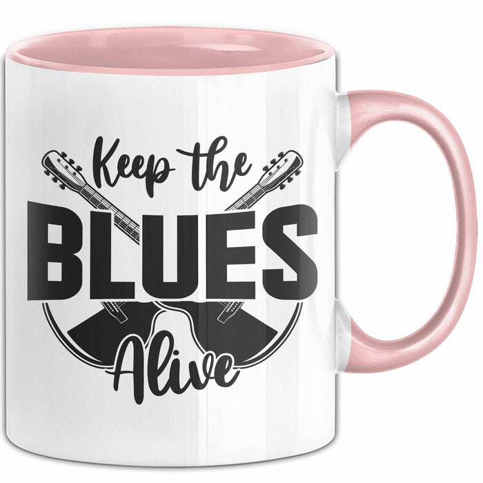 Jazz Tasse Geschenk Keep The Blues Alive Musik Becher Rosa Trendation