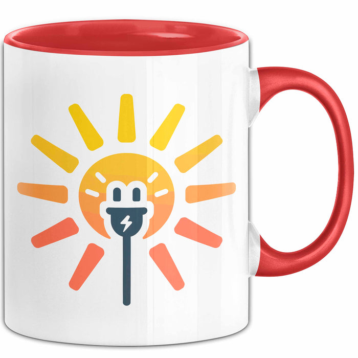 Solarenergie Fan Tasse Geschenkidee für Erneuerbare Energie Rot Trendation