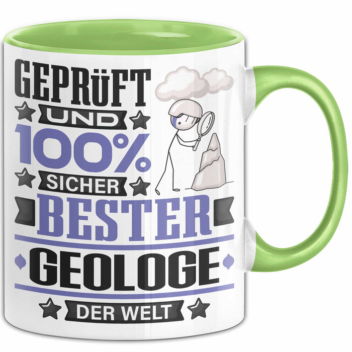 Geologe Geschenk Lustiger Spruch für Geologe Geschenkidee Bester Geologe Der Welt Grün Trendation
