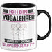Yogalehrer Tasse Geschenk für Yogalehrer Geburtstag Lustiger Spruch Kaffee-Becher Was Ist Deine Superkraft Schwarz Trendation