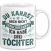 Vater Von 3 Kindern Du Kannst Mich Nicht Erschrecken Ich Habe 3 Töchter Becher Tasse Weiß Trendation