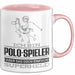 Polo-Spieler Geschenk Tasse Ich Bin Polo-Spieler Aber Sag Doch Einfach Superheld Lustige Geschenkdiee für Polo-Spieler Kaffee-Becher Rosa Trendation