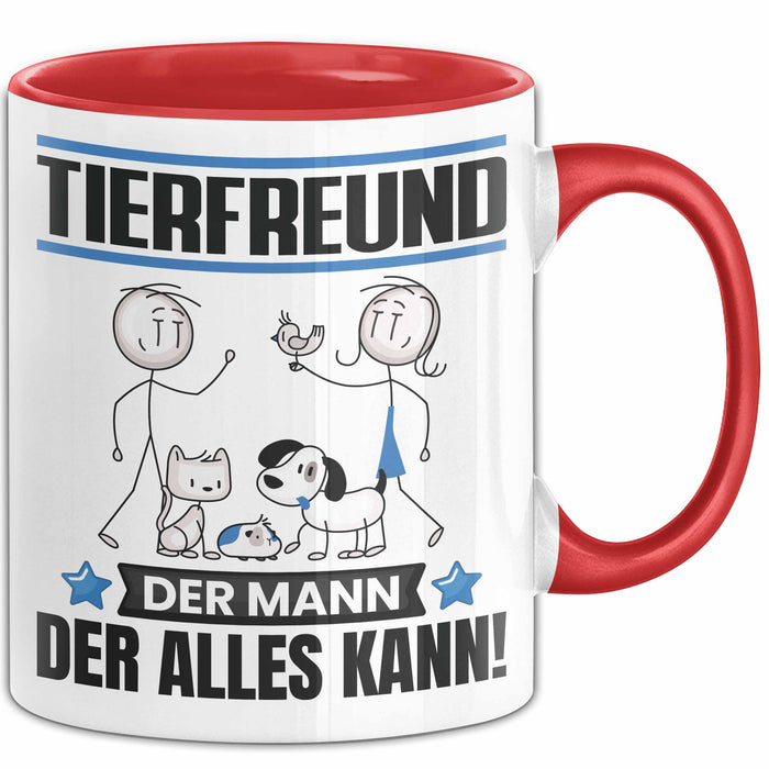 Tierfreund Tasse Geschenk für Tierfreund Der Mann Der Alles Kann Geschenkidee zum Geburtstag Rot Trendation