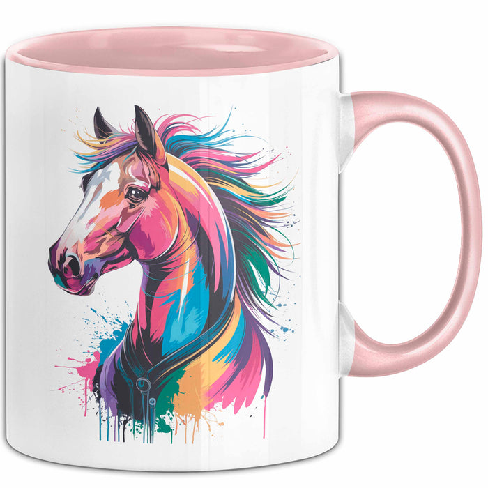 Pferd Tier Liebhaber Tasse Becher Geschenk Lustige Geschenkidee Spruch Rosa Trendation