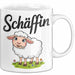 Schaf Tier Bauer Tasse Becher Geschenk Lustige Geschenkidee Spruch Schäffin Weiß Trendation