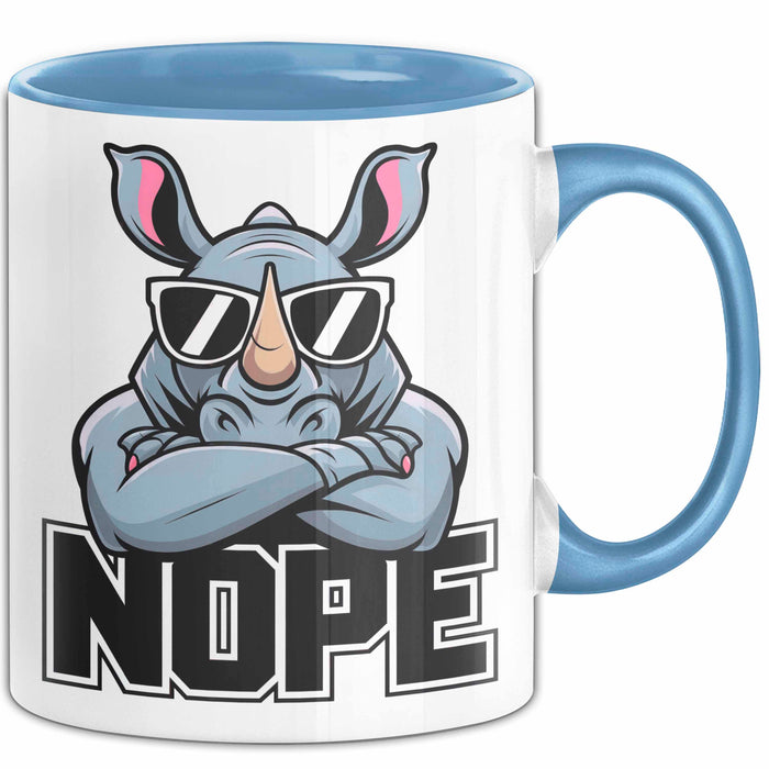 Nashorn Tasse Geschenk Lustige Geschenkidee Spruch Nö Blau Trendation