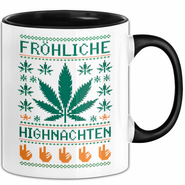 Weihnachts Weed Tasse Geschenk Lustige Geschenkidee Fröhliche Highnachten