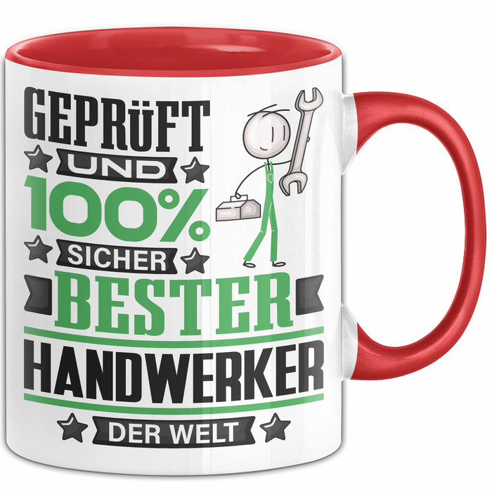 Handwerker Geschenk Lustiger Spruch für Handwerker Geschenkidee Bester Handwerker Der Welt Rot Trendation
