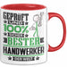 Handwerker Geschenk Lustiger Spruch für Handwerker Geschenkidee Bester Handwerker Der Welt Rot Trendation