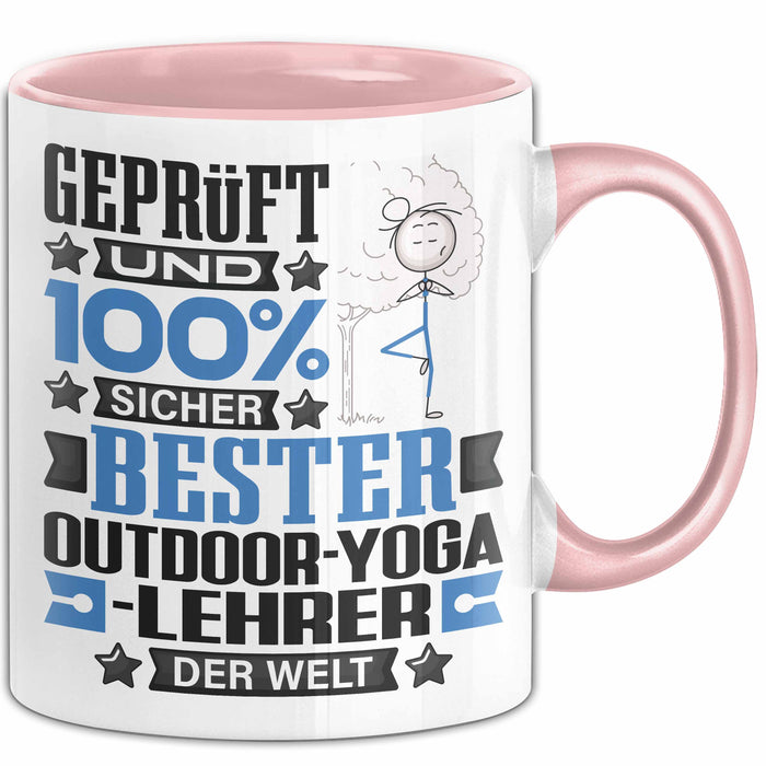 Outdoor-Yoga-Lehrer Geschenk Lustiger Spruch für Outdoor-Yoga-Lehrer Geschenkidee Bester Outdoor-Yoga-Lehrer Der Welt Rosa Trendation