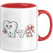 Zahnarzt Tasse Geschenk Karies Vorsorge Geschenkdiee Rot Trendation