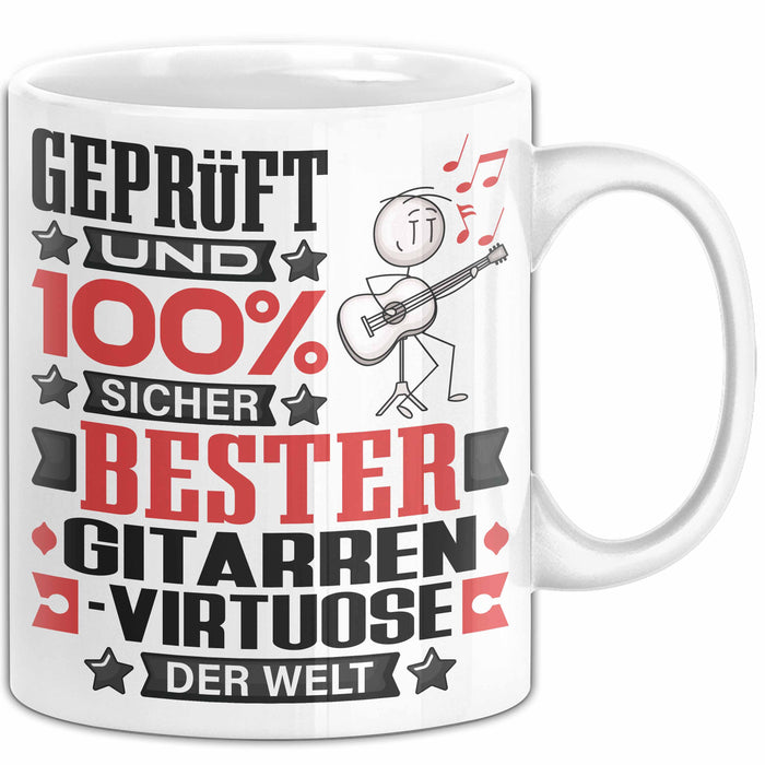 Gitarrenvirtuose Geschenk Lustiger Spruch für Gitarrenvirtuose Geschenkidee Bester Gitarrenvirtuose Der Welt Weiß Trendation