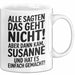 Susanne Tasse Geschenk Alle Sagten Das Geht Nicht Aber Dann Kam Susanne Und Hat Es Einfach Gemacht Geschenkidee Becher mit Name Weiß Trendation
