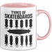 Skateboards Skater Fans Bzw Skateboard Tasse Becher Geschenk Mädchen Jungs Arten Von Skateboards Rosa Trendation