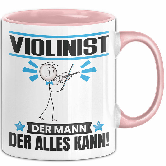 Violinist Tasse Geschenk für Violinist Der Mann Der Alles Kann Geschenkidee zum Geburtstag Rosa Trendation