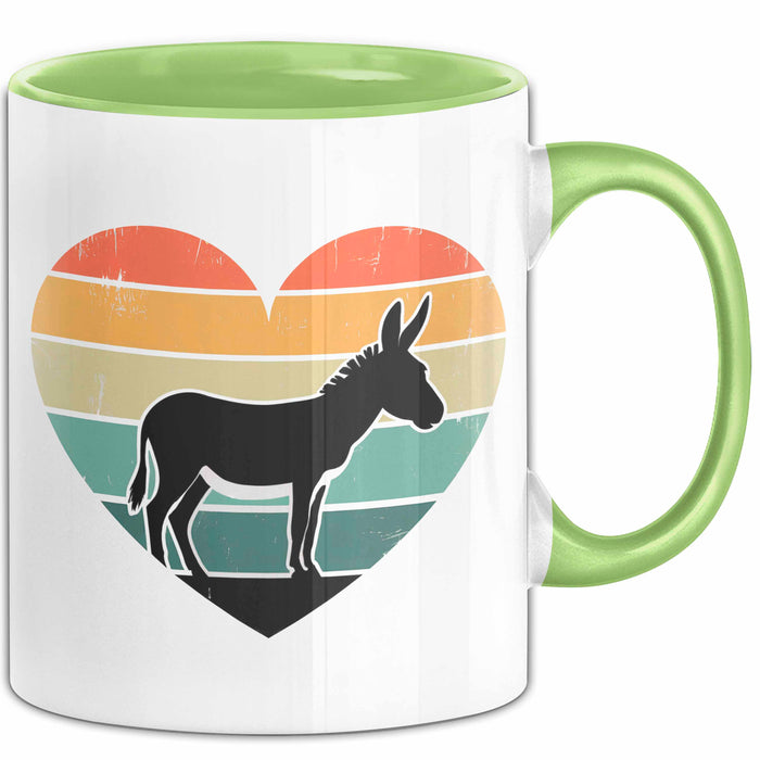 Eselbauer Esel Tier Retro Tasse Geschenk Lustige Geschenkidee Spruch Grün Trendation