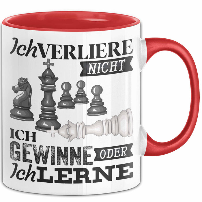 Schach Tasse Geschenk Ich Verliere Nicht Gewinnen Lernen Spruch Geschenkidee Rot Trendation