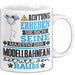 Modellbahnfan Geschenk Tasse Lustiger Spruch Erheben Sie Sich Der Modellbahnfan Betritt den Raum Weiß Trendation