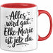 Elke-Marie Tasse Geschenk Alles Ist Gut Elke-Marie Ist Jetz Da Geschenkidee Becher mit Name Rot Trendation
