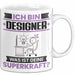 Designer Tasse Geschenk für Designer Geburtstag Lustiger Spruch Kaffee-Becher Was Ist Deine Superkraft Weiß Trendation