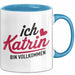 Katrin Tasse Geschenk Ich Bin Vollkommen Katrin Geschenkidee Geburtstag Blau Trendation