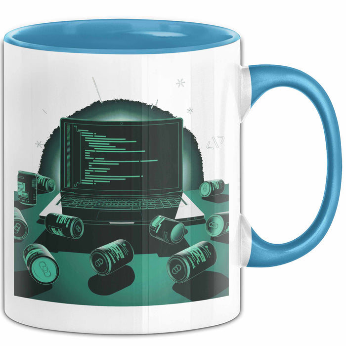 Software Entwickler Tasse Geschenk Lustige Geschenkidee Spruch Für Code Süchtige Blau Trendation