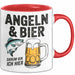 Angeln Fischer Bierliebhaber Tasse Geschenk Lustige Geschenkidee Spruch Angeln Und Bier Darum Bin Ich Hier Rot Trendation