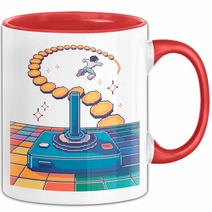 Retro Gamer Tasse Geschenk Lustige Geschenkidee Spruch Für Oldschool Spieler Rot Trendation