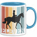 Tasse Geschenk Eleven Retro Pferd Spruch Lustiger Becher Blau Trendation