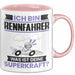 Rennfahrer Tasse Geschenk für Rennfahrer Geburtstag Lustiger Spruch Kaffee-Becher Was Ist Deine Superkraft Rosa Trendation