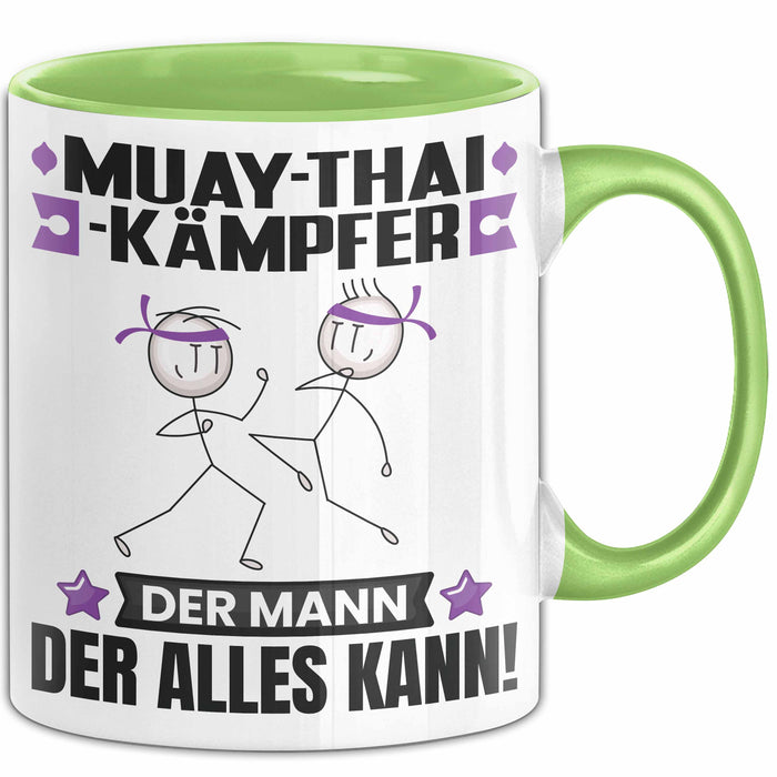 Muay-Thai-Kämpfer Tasse Geschenk für Muay-Thai-Kämpfer Der Mann Der Alles Kann Geschenkidee zum Geburtstag Grün Trendation