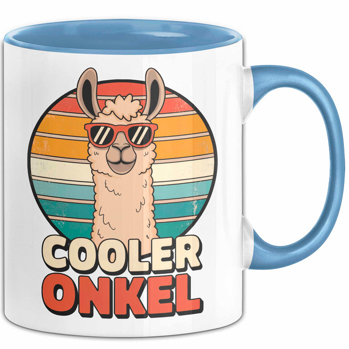 Onkel Lama Sarkastisch Sarkasmus Tasse Geschenk Lustige Geschenkidee Spruch Cooler Onkel Blau Trendation
