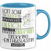 Trekking-Enthusiastin Geschenk Becher Tasse Gott Schuf Alle Menschen Gleich Nur Die Besten Durfeten Trekking-Enthusiastin Werden Geschenkidee Lustig Blau Trendation