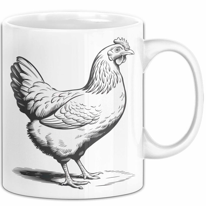 Huhn Tier Bauer Tasse Becher Geschenk Lustige Geschenkidee Spruch Weiß Trendation
