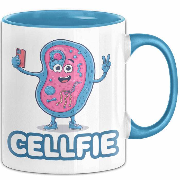 Biologe Tasse Geschenk Cellfie Wissenschaft Geschenkidee Blau Trendation