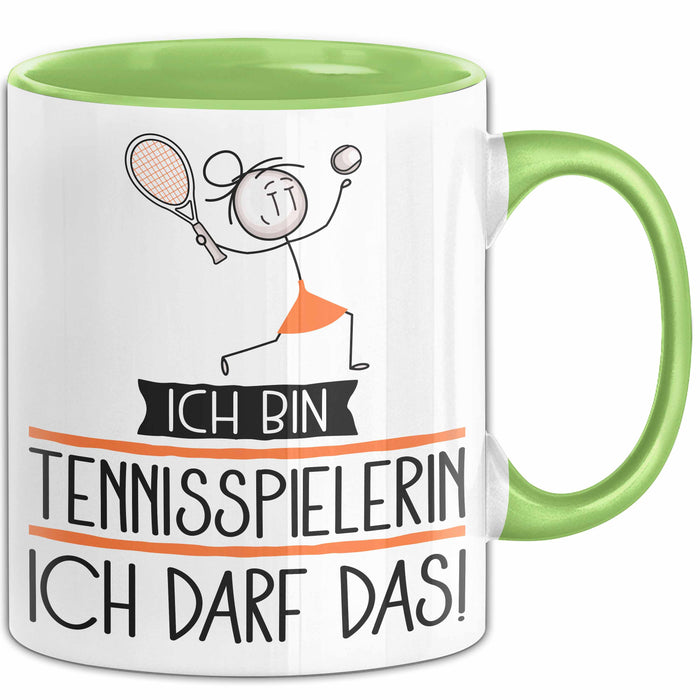 Geschenk für Tennisspielerin Tasse Lustige Geschenkidee Geburtstag Ich Bin Tennisspielerin Ich Darf Das Grün Trendation