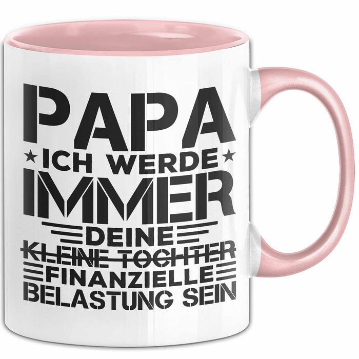 Papa Tasse Geschenk Ich Werde Immer Deine Kleine Tochter Sein Geschenkidee Rosa Trendation