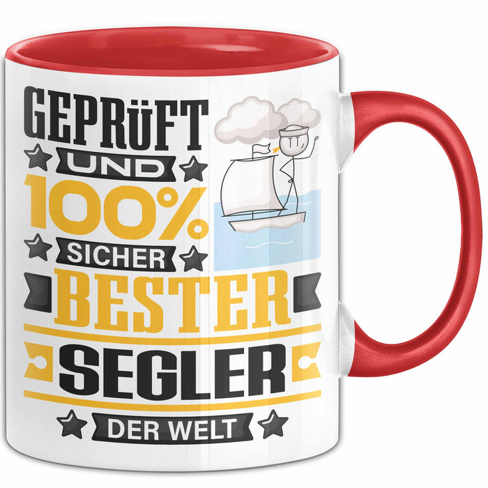 Segler Geschenk Lustiger Spruch für Segler Geschenkidee Bester Segler Der Welt Rot Trendation