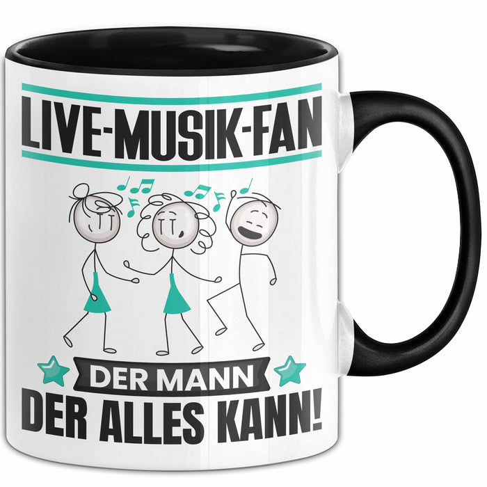 Live-Musik-Fan Tasse Geschenk für Live-Musik-Fan Der Mann Der Alles Kann Geschenkidee zum Geburtstag Schwarz Trendation