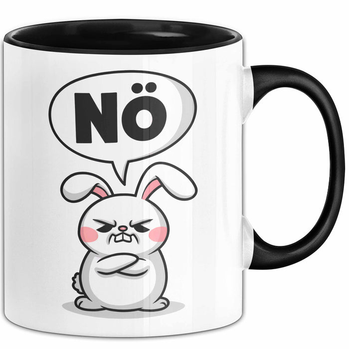 Sarkastische Kaninchen Hase Tasse Geschenk Lustige Geschenkidee Spruch Nö Schwarz Trendation