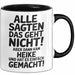 Heike Tasse Geschenk Alle Sagten Das Geht Nicht Aber Dann Kam Heike Und Hat Es Einfach Gemacht Geschenkidee Becher mit Name Schwarz Trendation