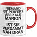 Marion Tasse Geschenk Niemand Ist Perfekt Marion Verdammt Nah Dran Geschenkidee Rot Trendation