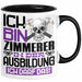 Zimmerer Ausbildung Tasse Geschenk Ich Bin Zimmerer In Der Ausbildung Ich Darf Das Geschenkidee Spruch Schwarz Trendation