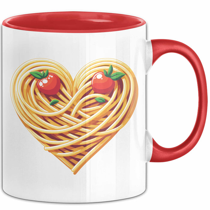 Spaghetti Tasse Für Frauen Und Männer Spaghetti-Liebhaber Herz Rot Trendation