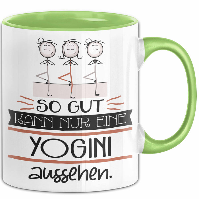 Yogini Geschenk Tasse So Gut Kann Nur Eine Yogini Aussehen Geschenkidee Geburtstag Weihnachten Lustig Grün Trendation