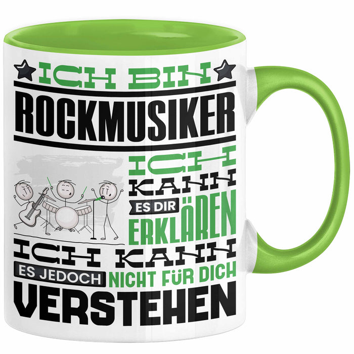 Rockmusiker Geschenk Tasse Geschenkidee für Rockmusiker Geburtstag Lustig Ich Bin Rockmusiker Ich Kann Es Dir Erklären Aber Nicht Für Dich Verstehen Grün Trendation