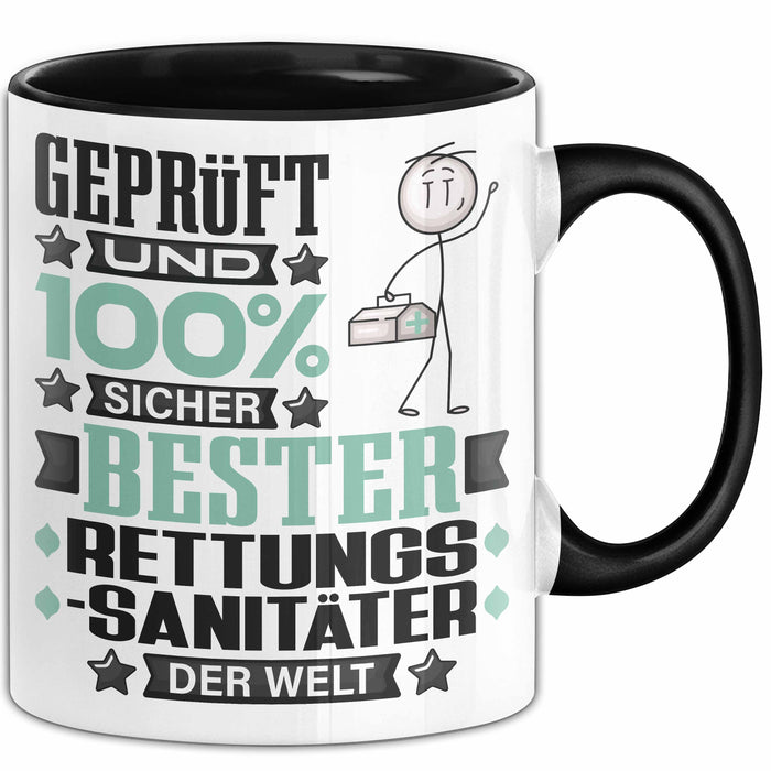 Rettungssanitäter Geschenk Lustiger Spruch für Rettungssanitäter Geschenkidee Bester Rettungssanitäter Der Welt Schwarz Trendation