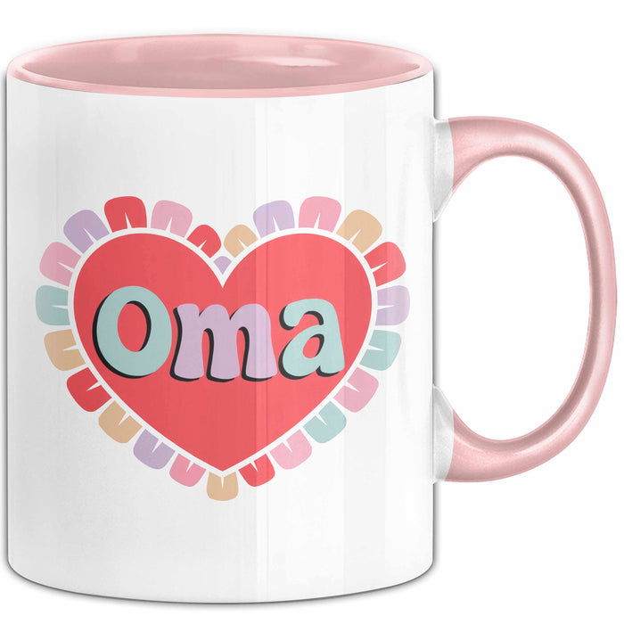 Oma Tasse Geschenkidee Oma Herz Liebende Familie Nana Rosa Trendation