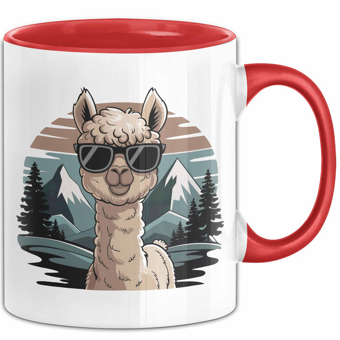 Alpaka Liebhaber Tasse Geschenkidee für Tierfreunde Rot Trendation